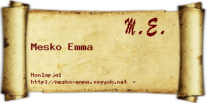 Mesko Emma névjegykártya